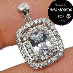 NWT Brilliant 2ct White Sapphire Sterling Necklace